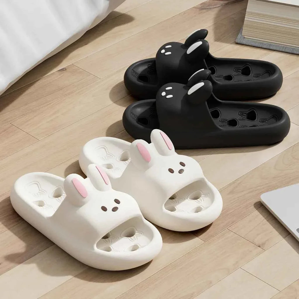 Cute Rabbit EVA Slides – Lightweight Waterproof Cloud Slippers for Women & Men Summer Home & Beach