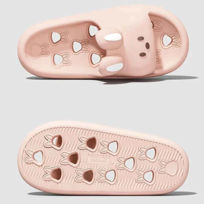 Cute Rabbit EVA Slides – Lightweight Waterproof Cloud Slippers for Women & Men Summer Home & Beach